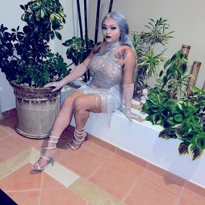 Sexy, mesh see thru dress, sparkly , revealing